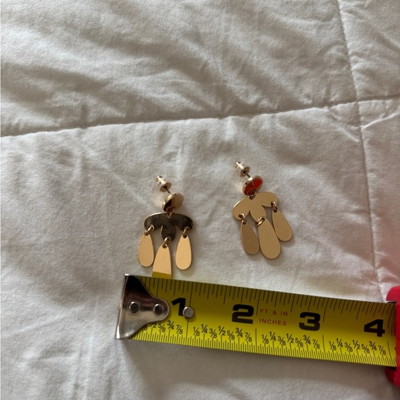 Gold Tone Dangle Earrings Chandelier Style | Lauren Conrad Style - Picture 5 of 7